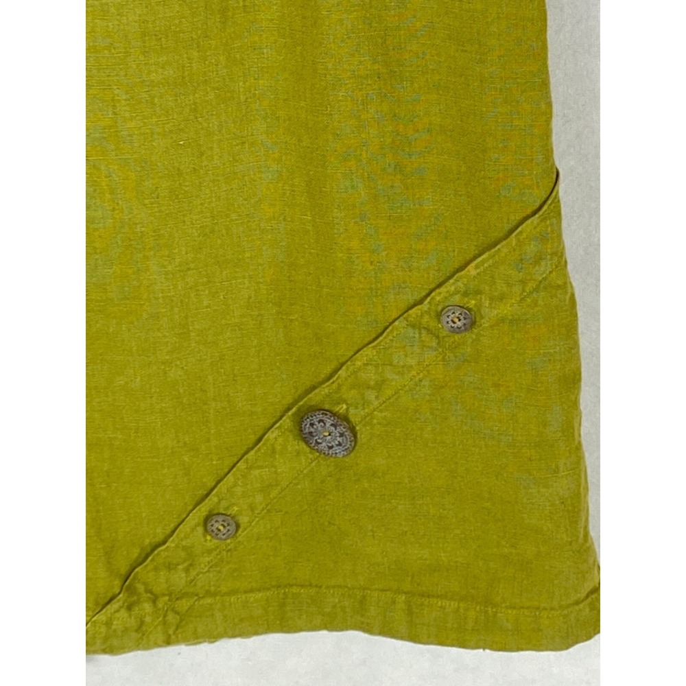Heteroclite Linen Skirt size 8/10 Green Midi A-line Lagenlook Vintage - Picture 8 of 16
